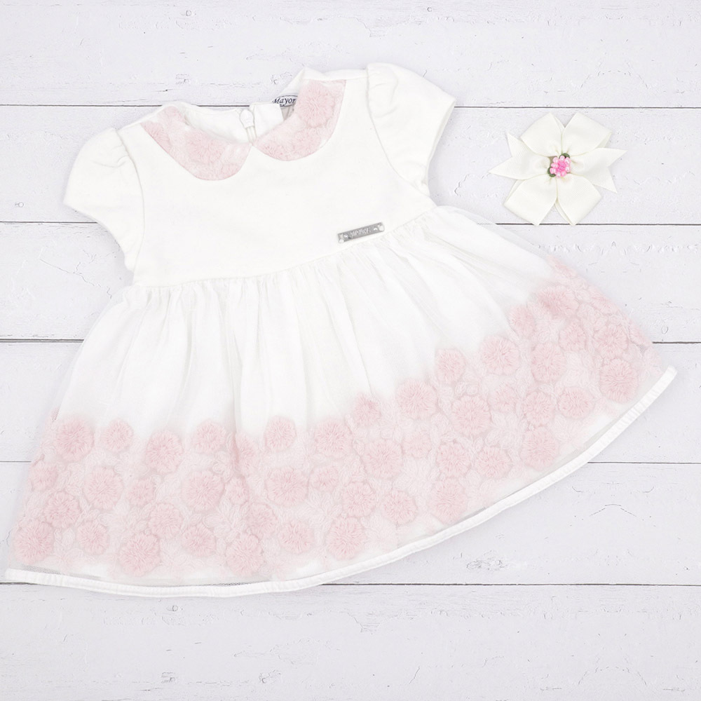 Mayoral Dress and Bow Clip 0-3M