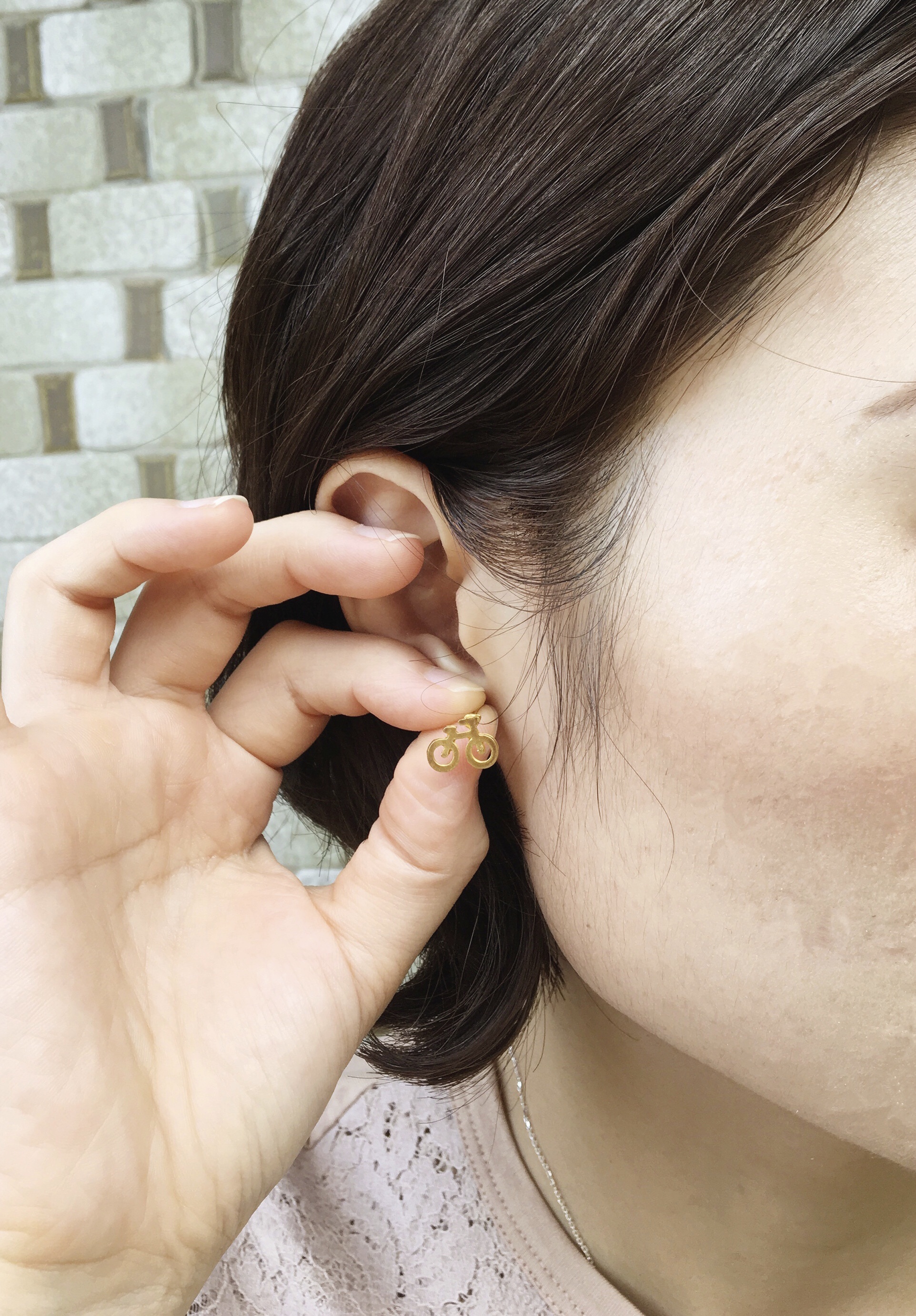 自行車針式耳環