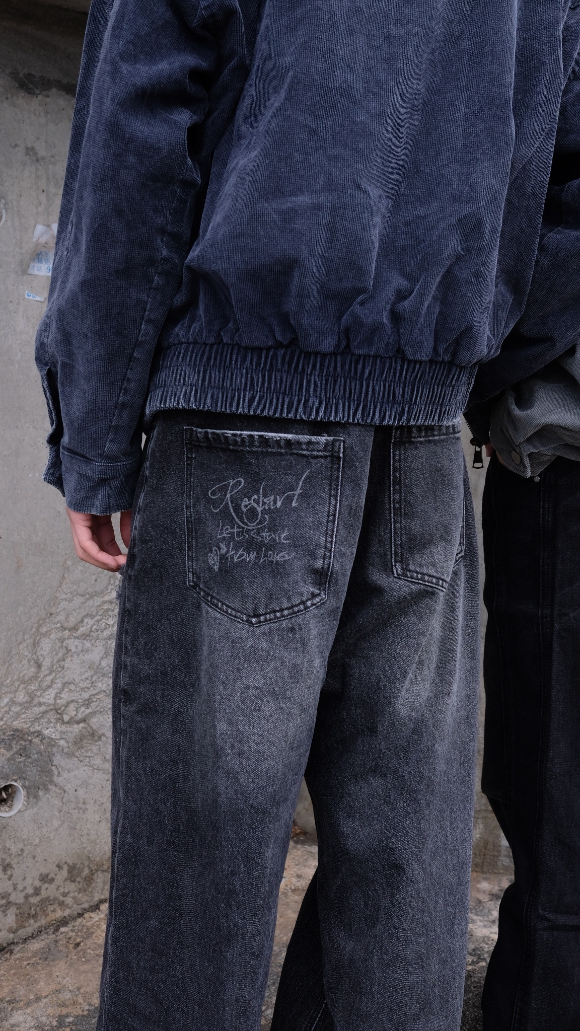 LPT0032 白線窿窿牛仔褲