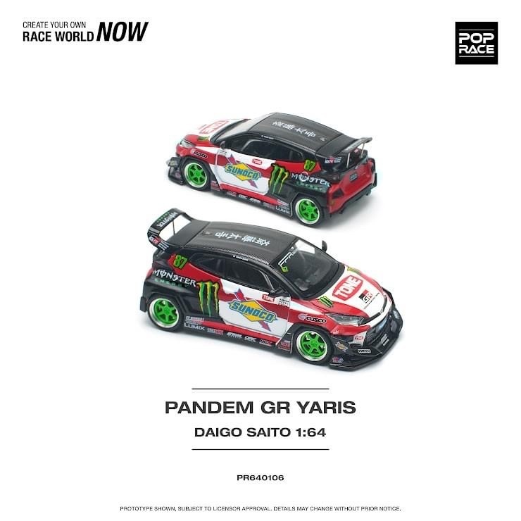 POPRACE 1/64 PANDEM GR YARIS DAIGO SAITO