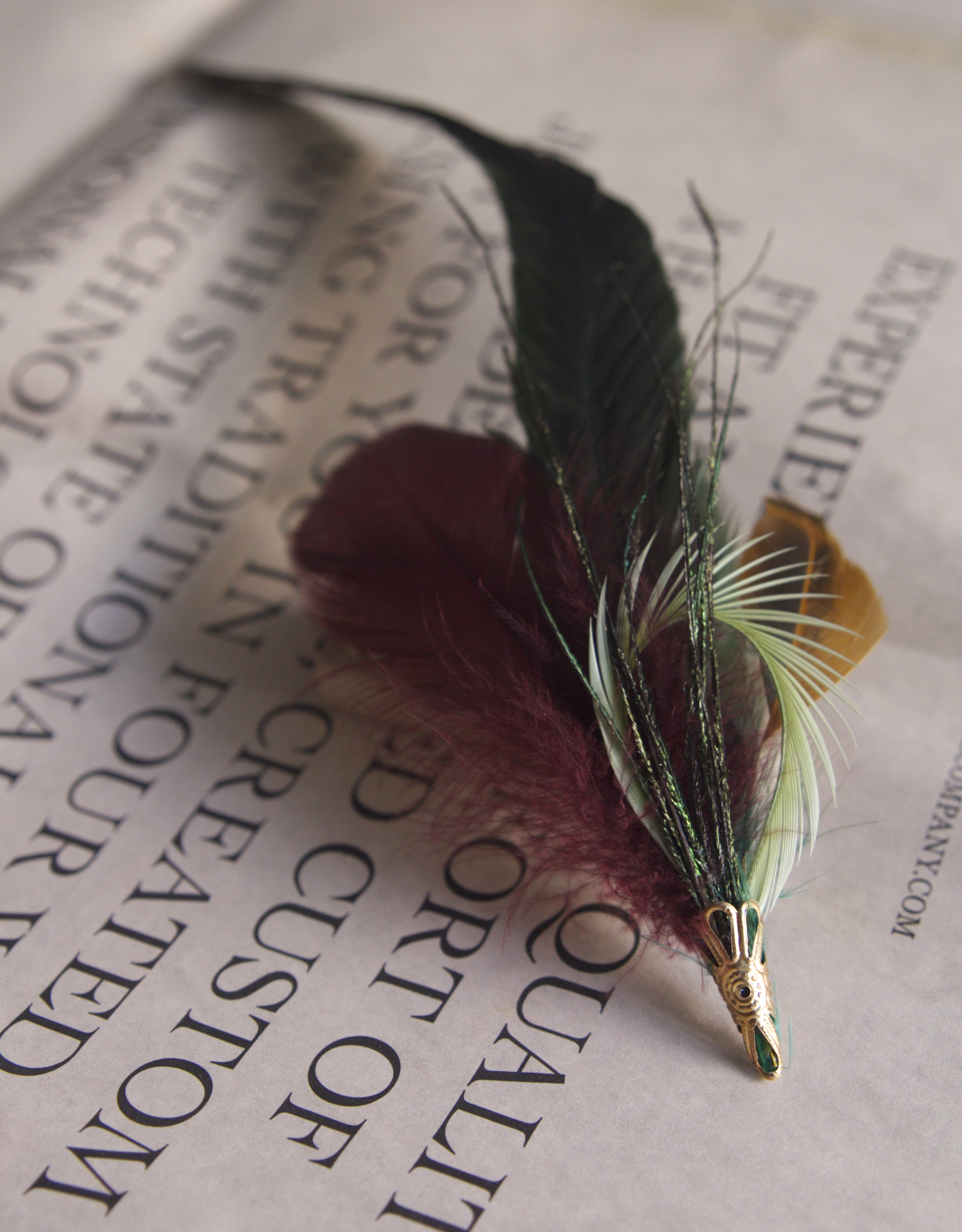 市集尋寶-酒紅 墨綠色胸針