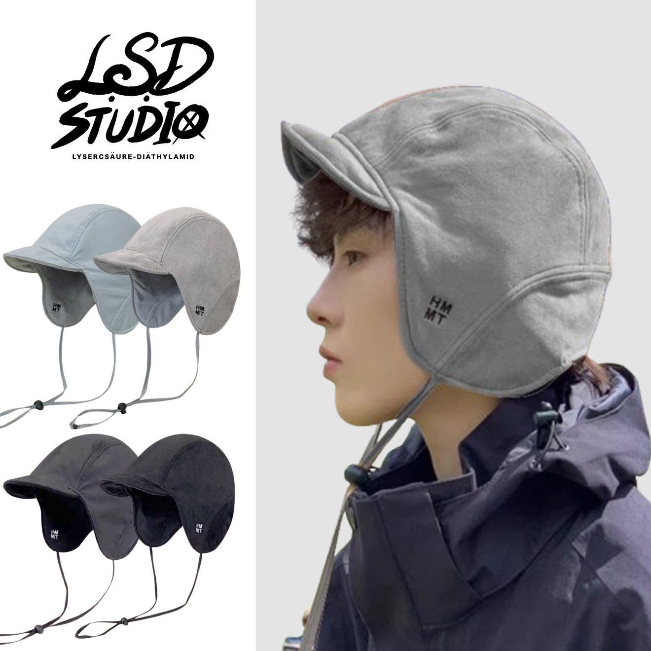 雙面戴|尼龍 x 麂皮絨短簷設計防風護耳帽【HTUH40】