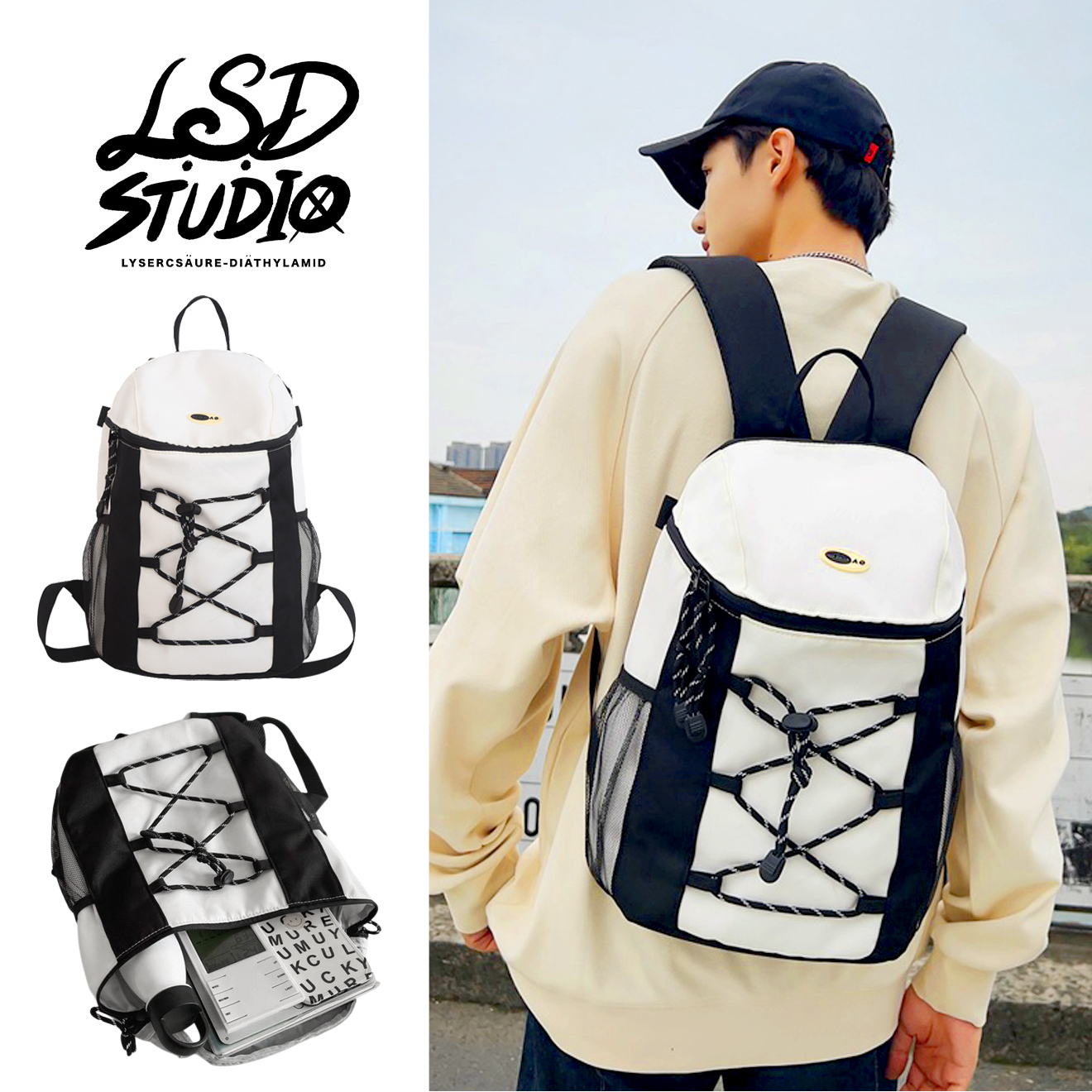 免運|可愛水桶包 x 機能抽繩設計雙背包【BGGS019】