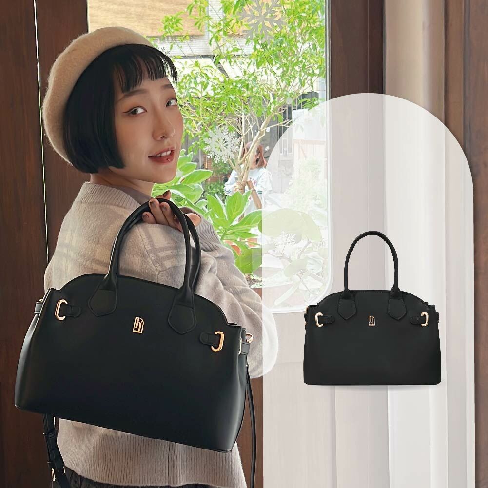 波士頓皮革包-黑