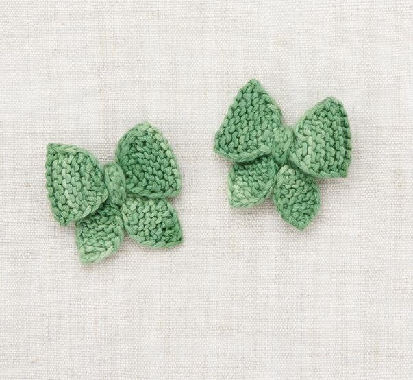 Misha & Puff  編織蝴蝶髮夾 Baby Puff Bow Set - Jadeite