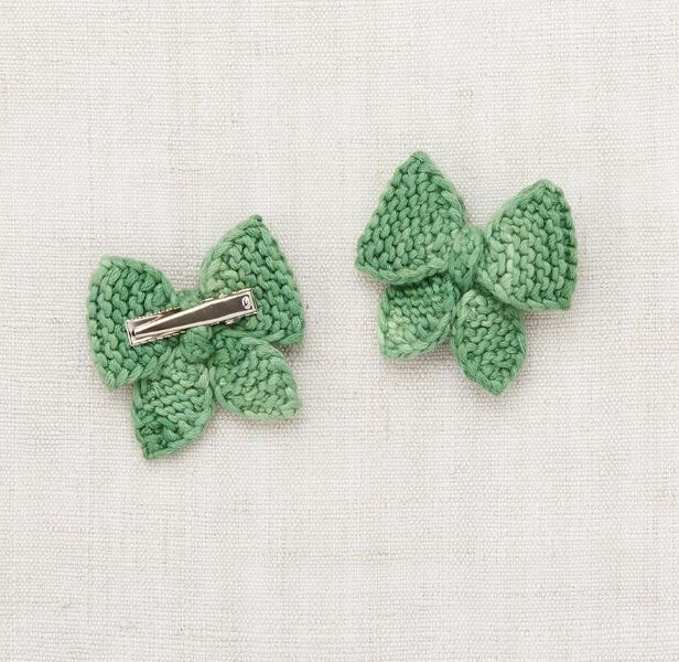 Misha & Puff  編織蝴蝶髮夾 Baby Puff Bow Set - Jadeite