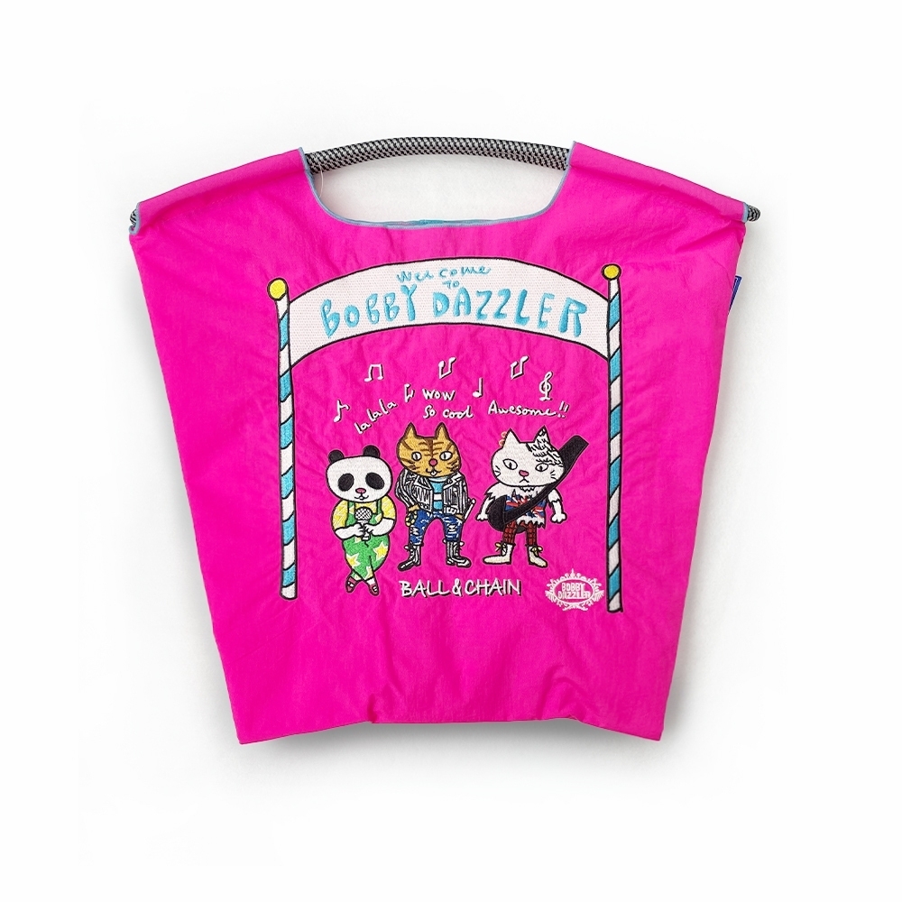 Ball＆Chain 刺繡環保購物袋 M號 - 桃紅 (32200109)
