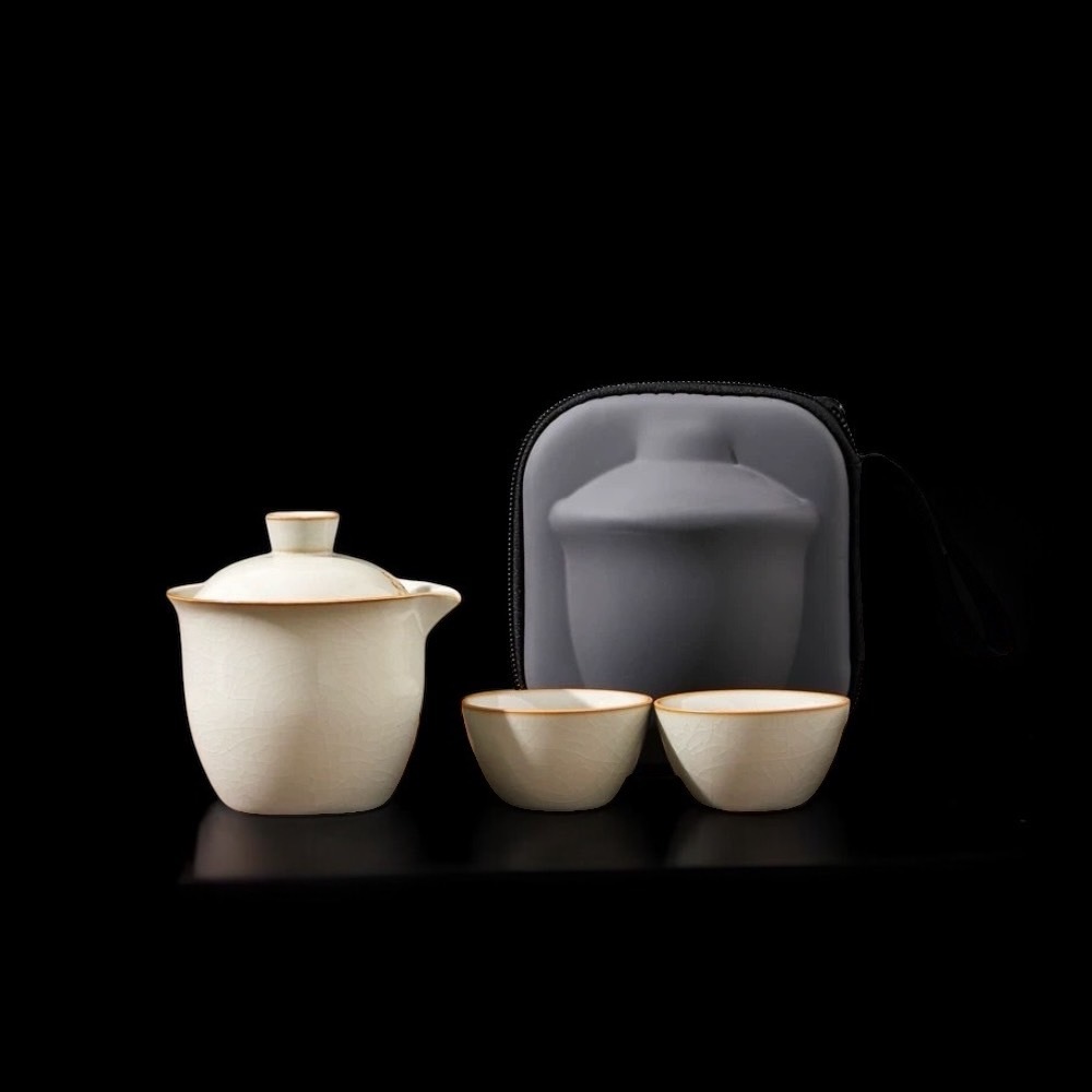 汝窯一壺二杯收納組Ru Kiln Teapot and Two Cups Storage Set
