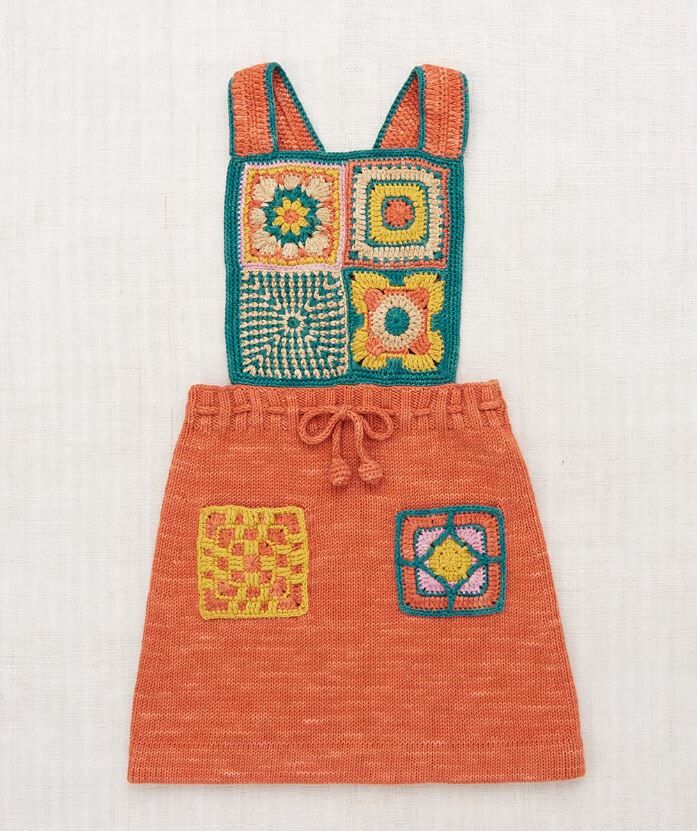 Misha & Puff 針織拼布連身裙 Crochet Afghan Pinafore - Gamberetto