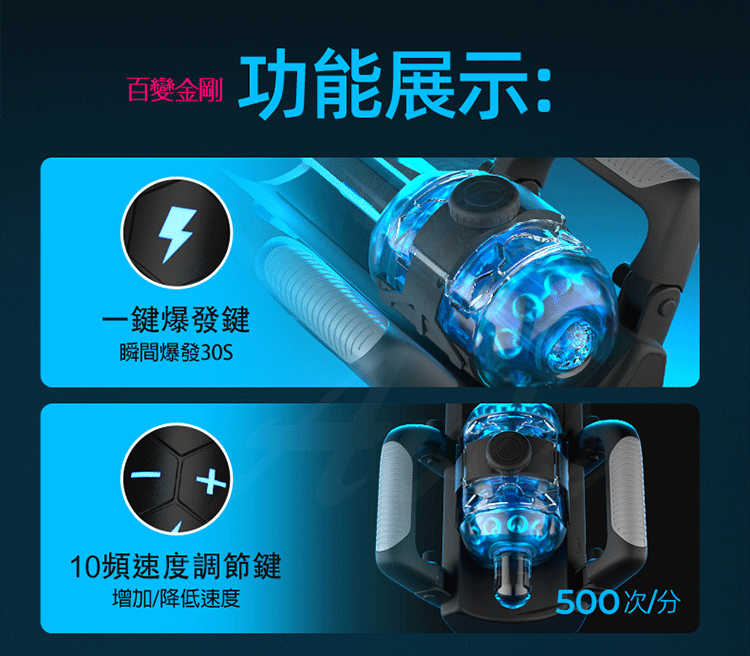 百變金剛｜活塞電動｜伸縮自慰飛機杯