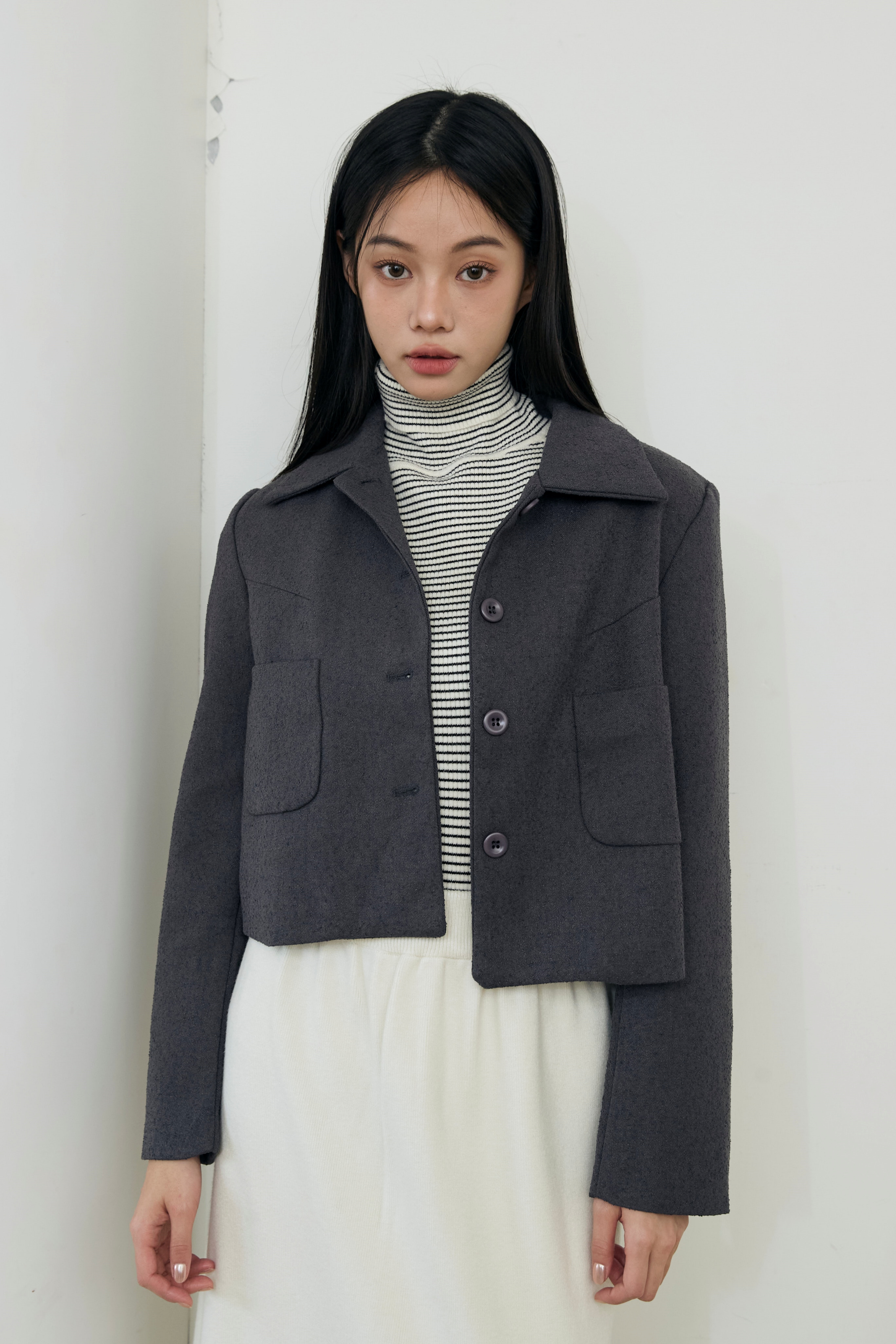 OH！HER翻領小香短版外套