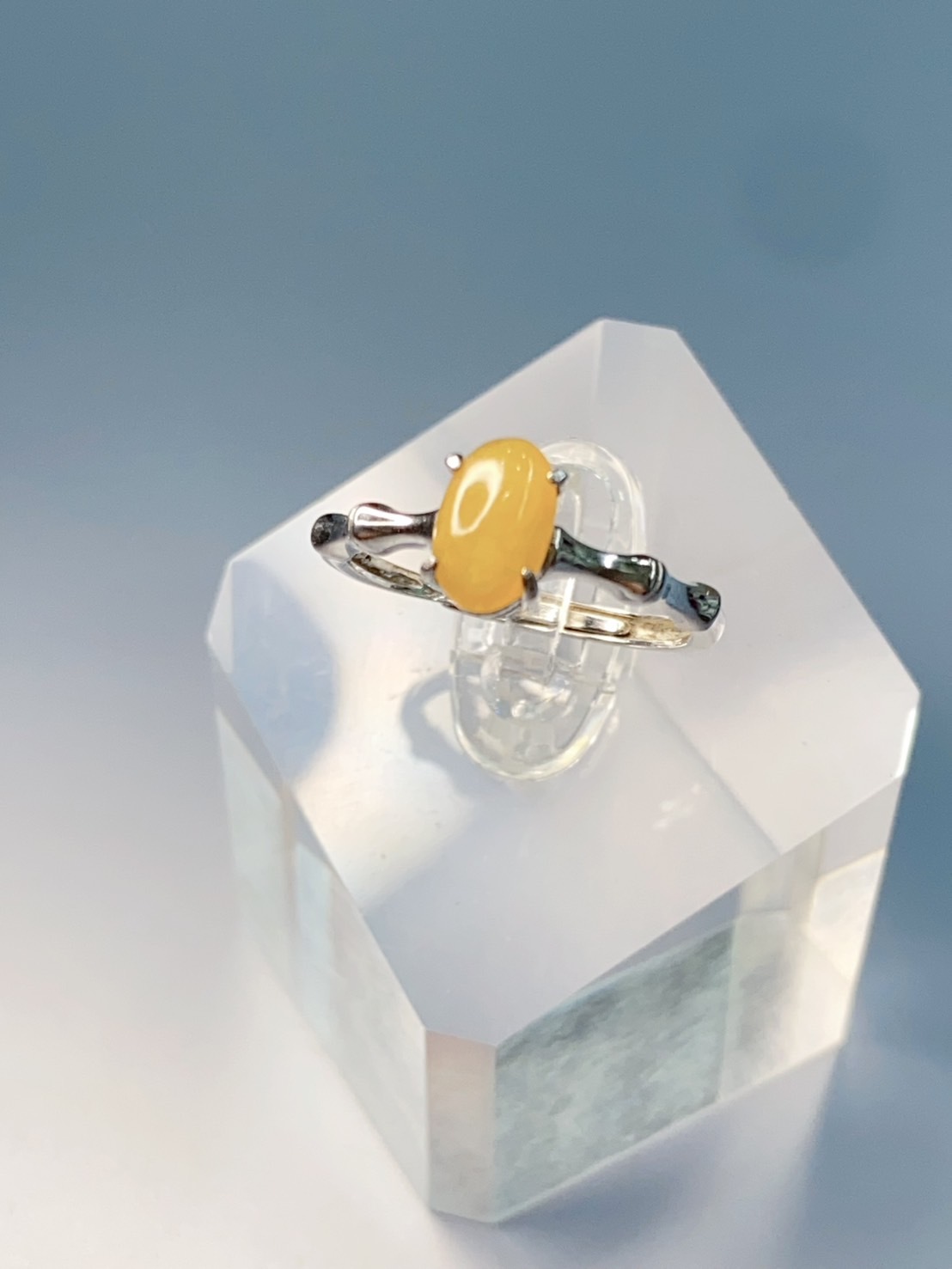 節節高升丨黃翡銀戒