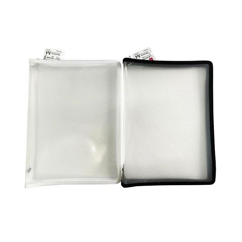 A4拉鏈資料夾/白、黑 24x33x3cm