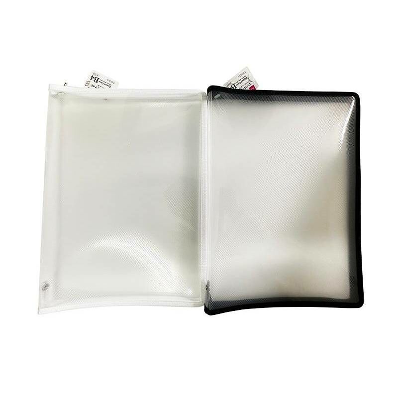 B4拉鏈資料夾/白、黑 27.5x39x3cm