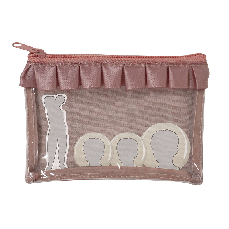 緞帶推活小物收納袋/粉 13x9x0.5cm