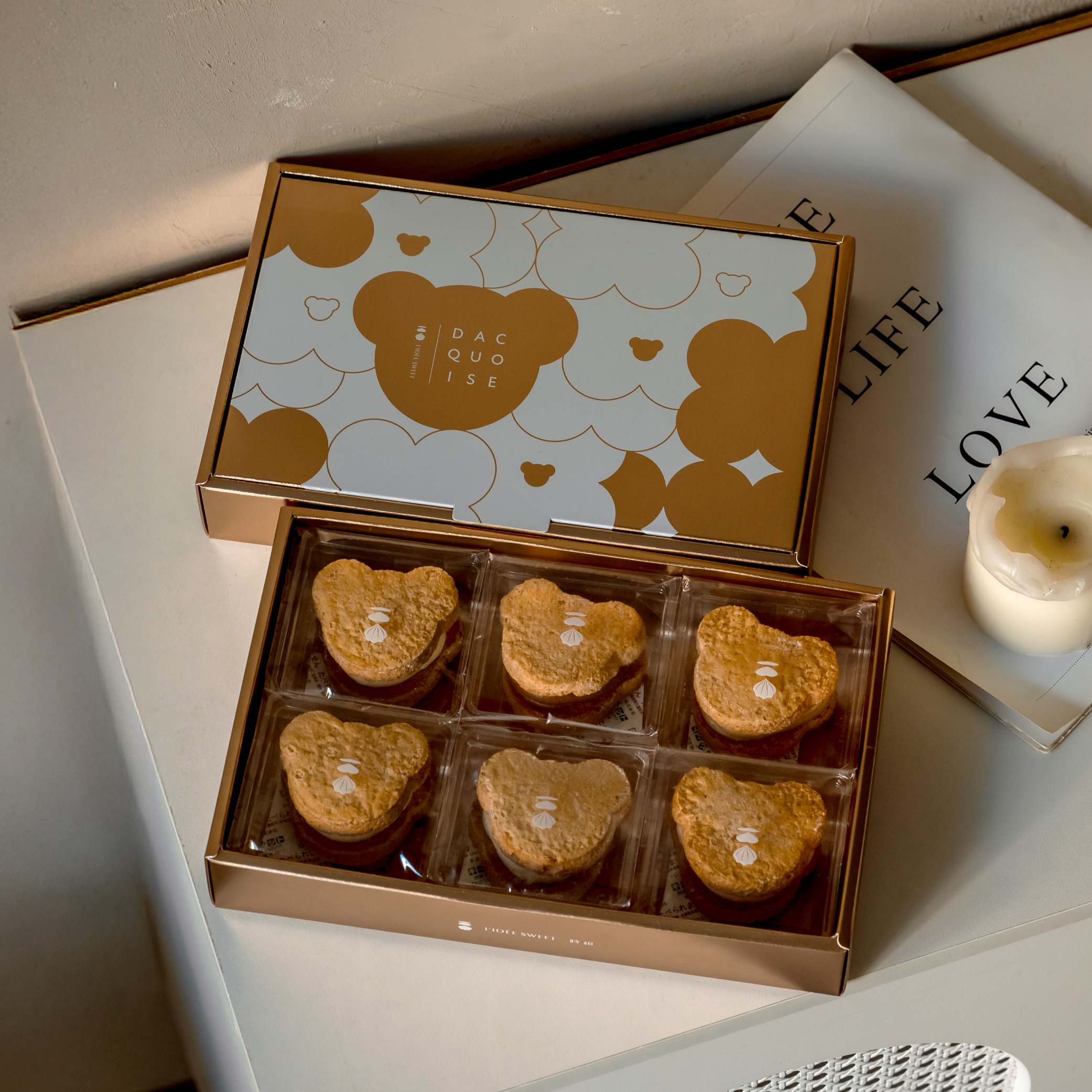 【時甜】蜜金小熊達克瓦茲(6入)-準媽咪試吃版