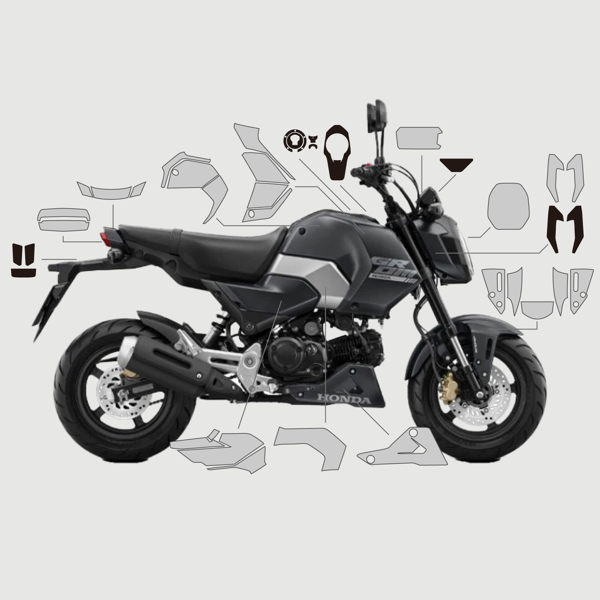 HONDA MSX GROM (2024)｜3M頂級犀牛皮保護膜&碳纖維卡夢