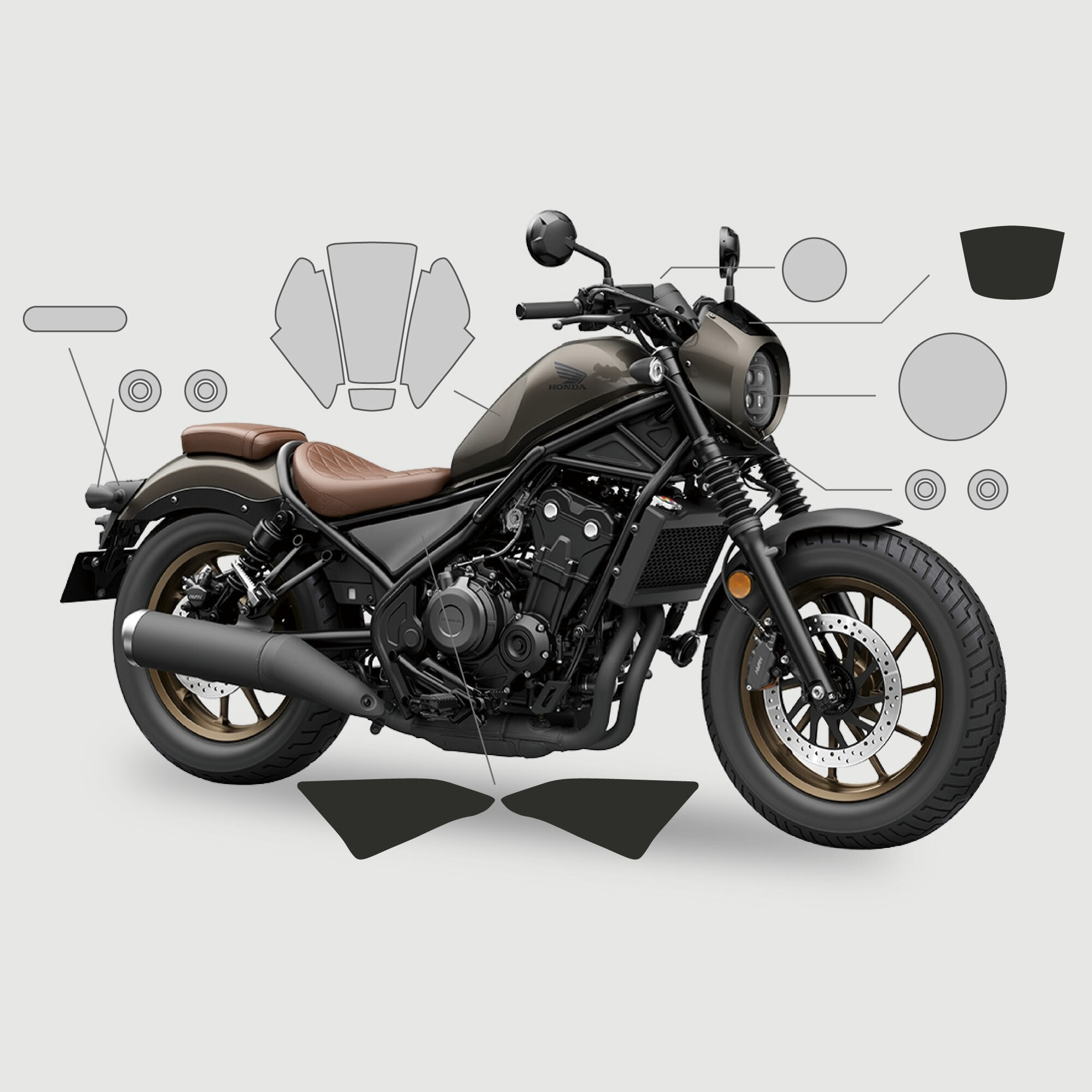 HONDA REBEL 500/500S｜3M頂級犀牛皮保護膜