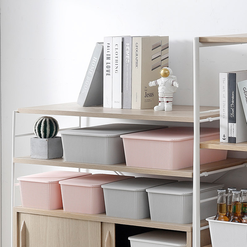 TP 附蓋收納盒/條紋 25.5x11x18.5cm