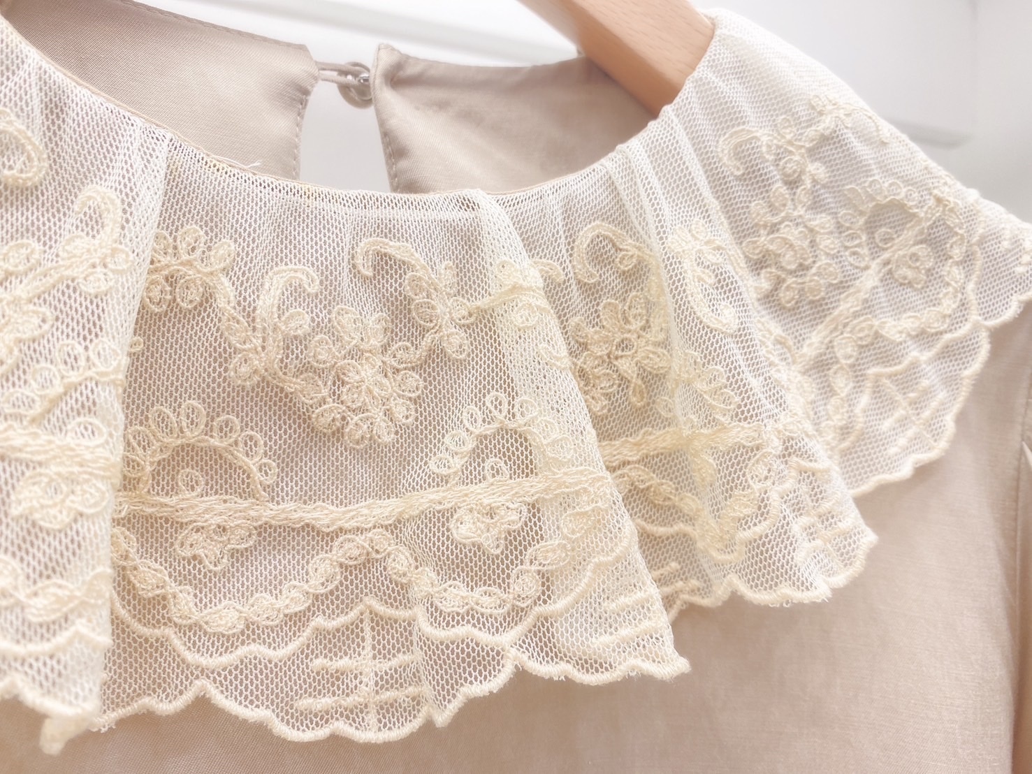 蕾絲領片上衣