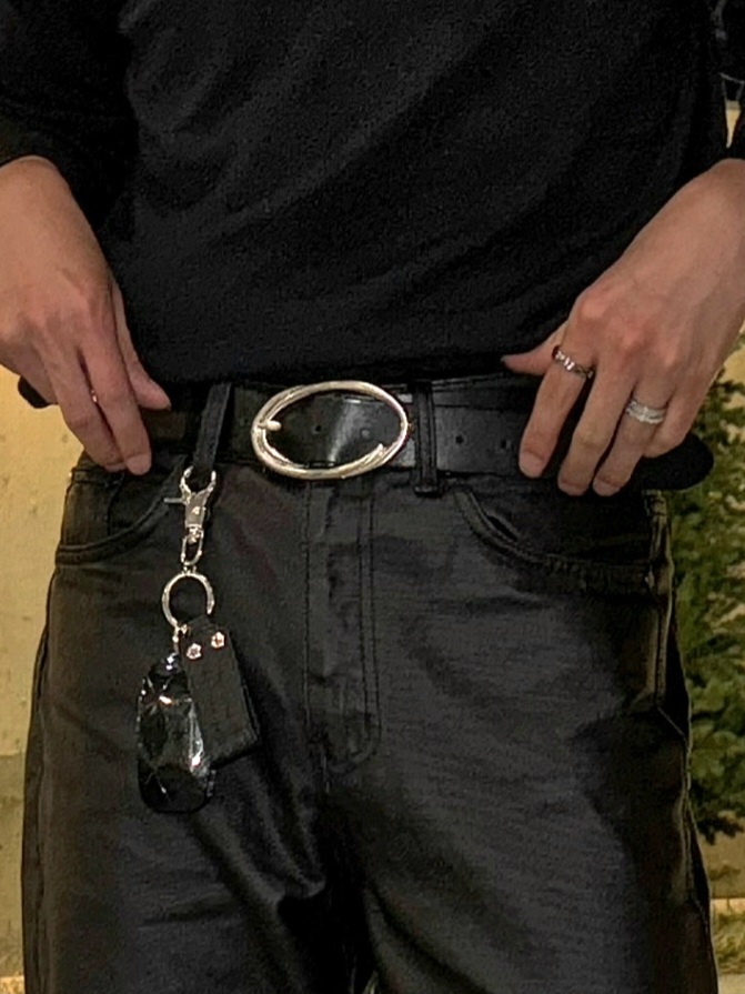 真皮革橢圓形腰帶