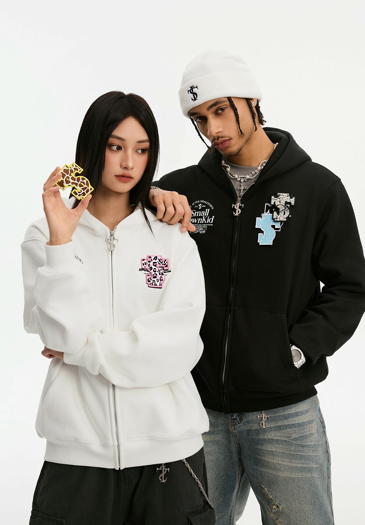 STK SmallTownKid 動物花紋 魔鬼氈LOGO 連帽外套