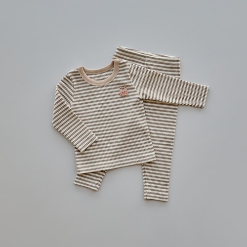 25S/S DTD初春暖色條紋系列-羅紋居家上下套裝