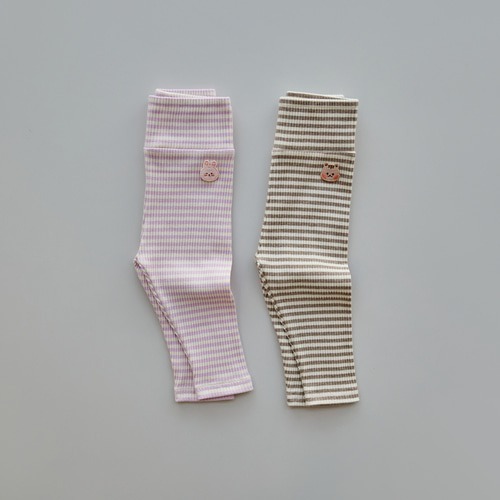 25S/S DTD初春暖色條紋系列-羅紋防脹氣護肚打底褲