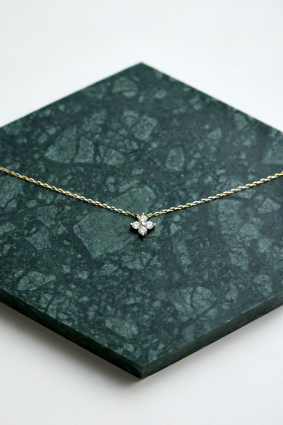 輕奢四葉草鋯石項鍊