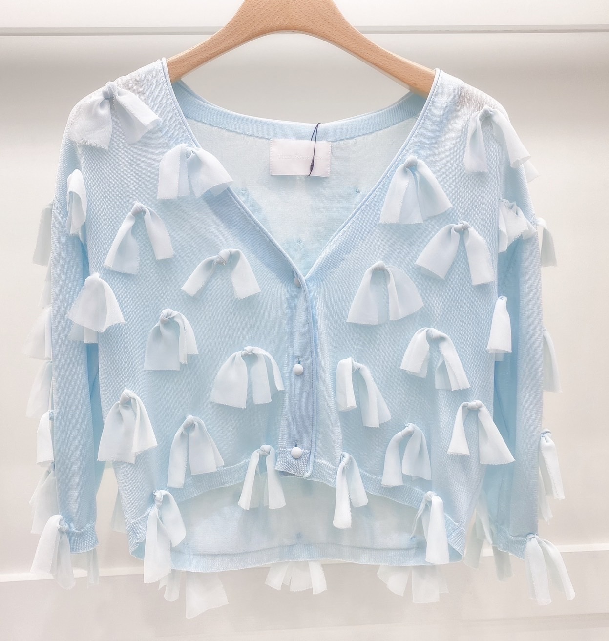 細沙蝴蝶結針織外套