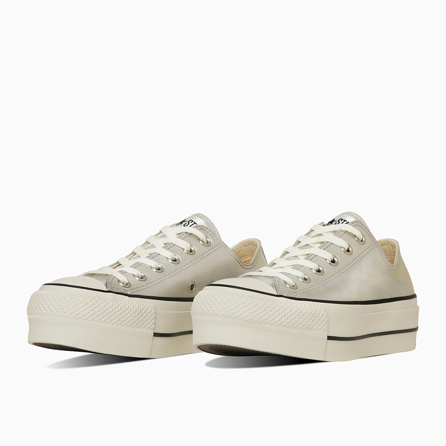 Converse Leather All Star Lifted OX 日本限定 液態銀 皮革 增高 厚底鞋 31314280