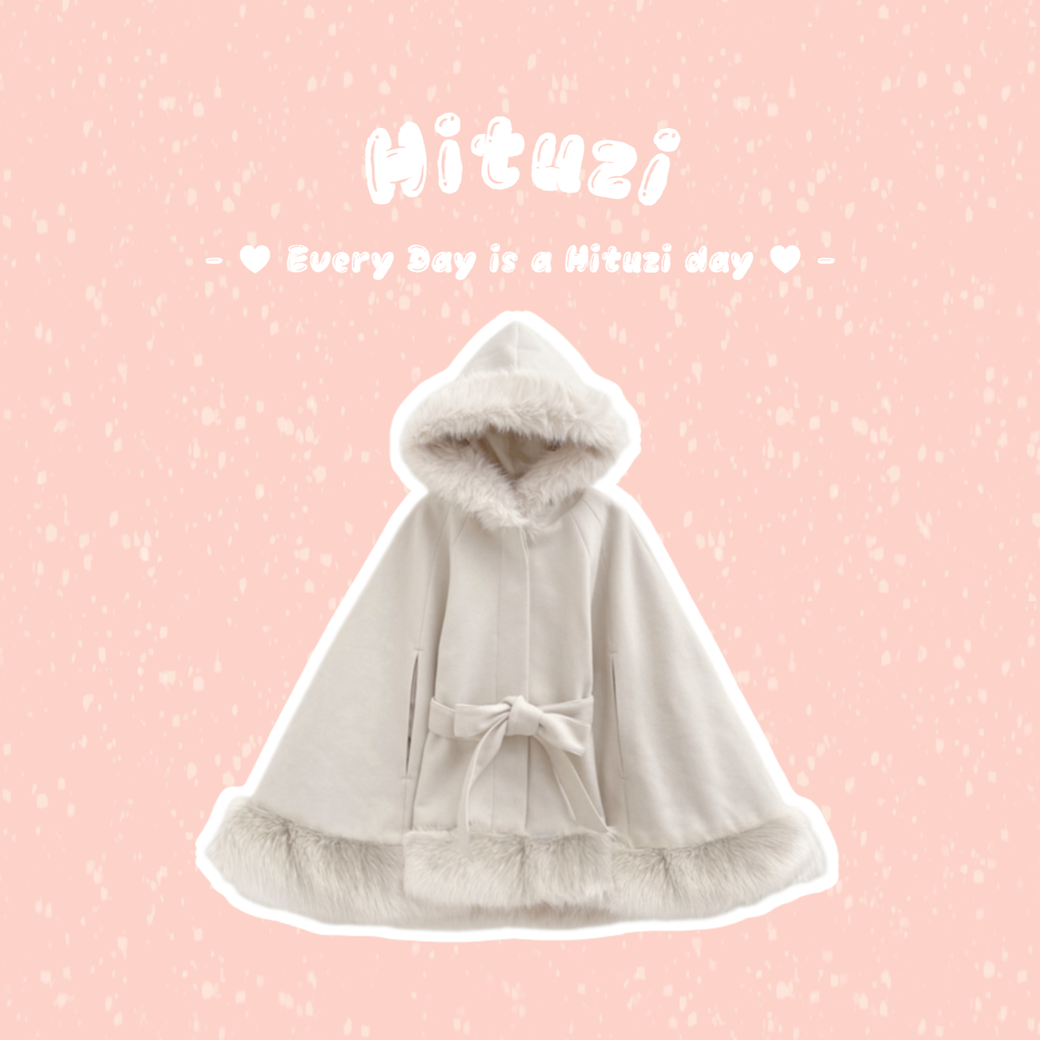 毛毛蝴蝶結斗篷外套