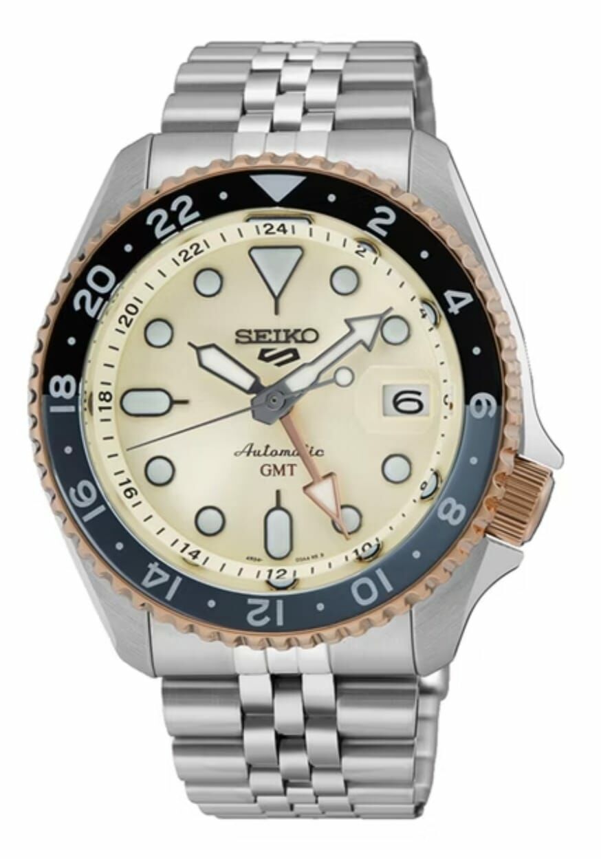 SEIKO 5 Sports SKX Series Limited Sunrise GMT Dual Time Zone Pointer Mechanical Submariner Men's Watch SSK046K1 SSK046 Watch Diameter 42.5MM SKX 系列 限量日出光芒GMT雙時區指針機械水鬼男士手錶