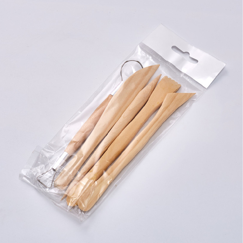 台灣 F&G 六吋樺木泥塑工具 5支入 陶藝 陶塑 陶泥