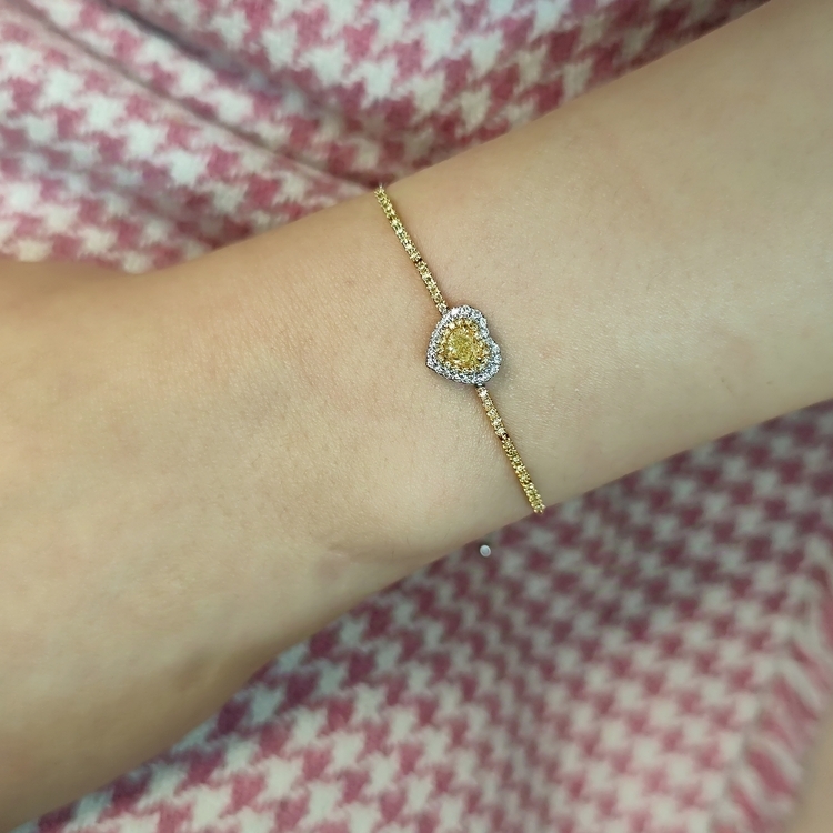 心形黃鑽鑽石手鏈