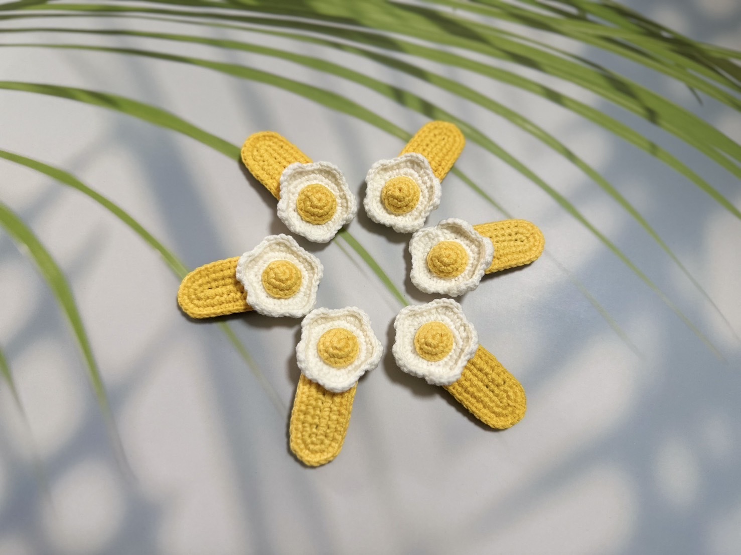 彰化分會｜手工編織荷包蛋髮夾-2個