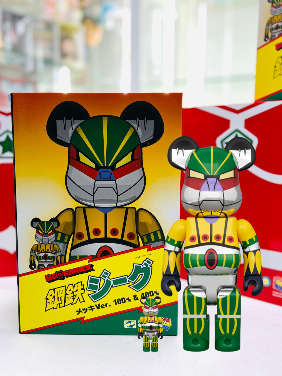 100%+400%  BE@RBRICK 鋼鉄ジーグ メッキVer.  Steel Jeeg Plated Ver.