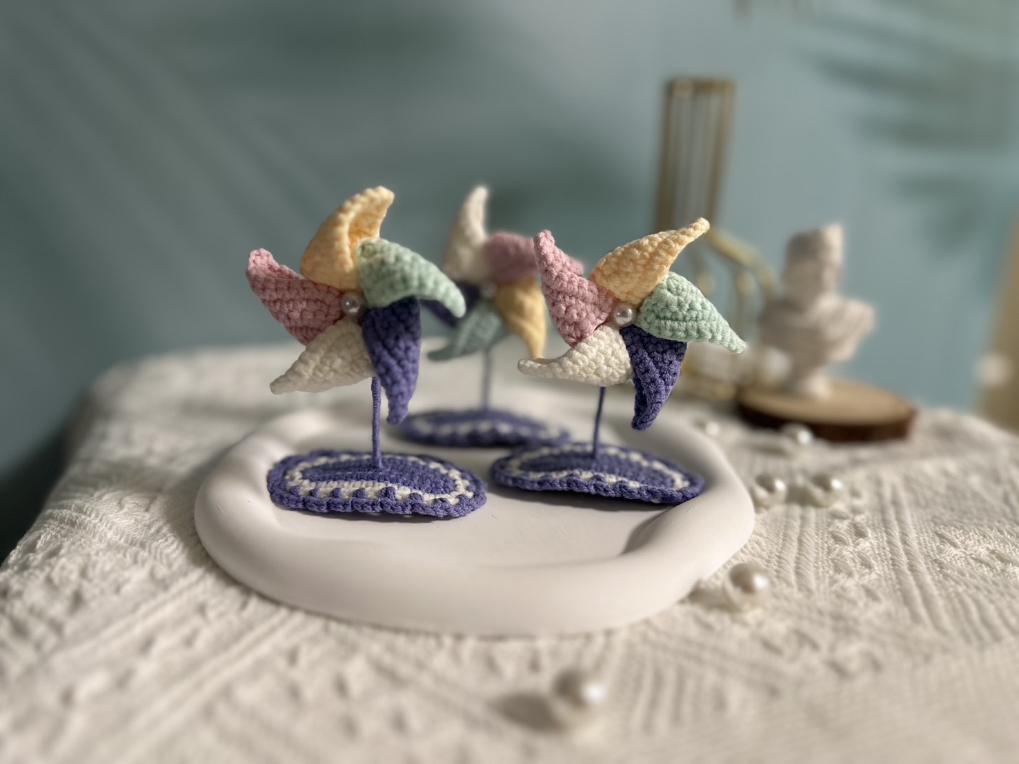 彰化分會｜手工編織風車髮夾-2個