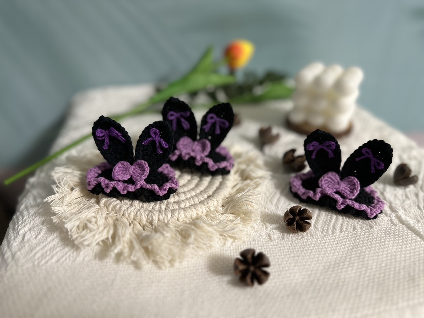 彰化分會｜手工編織庫洛米髮夾-2入