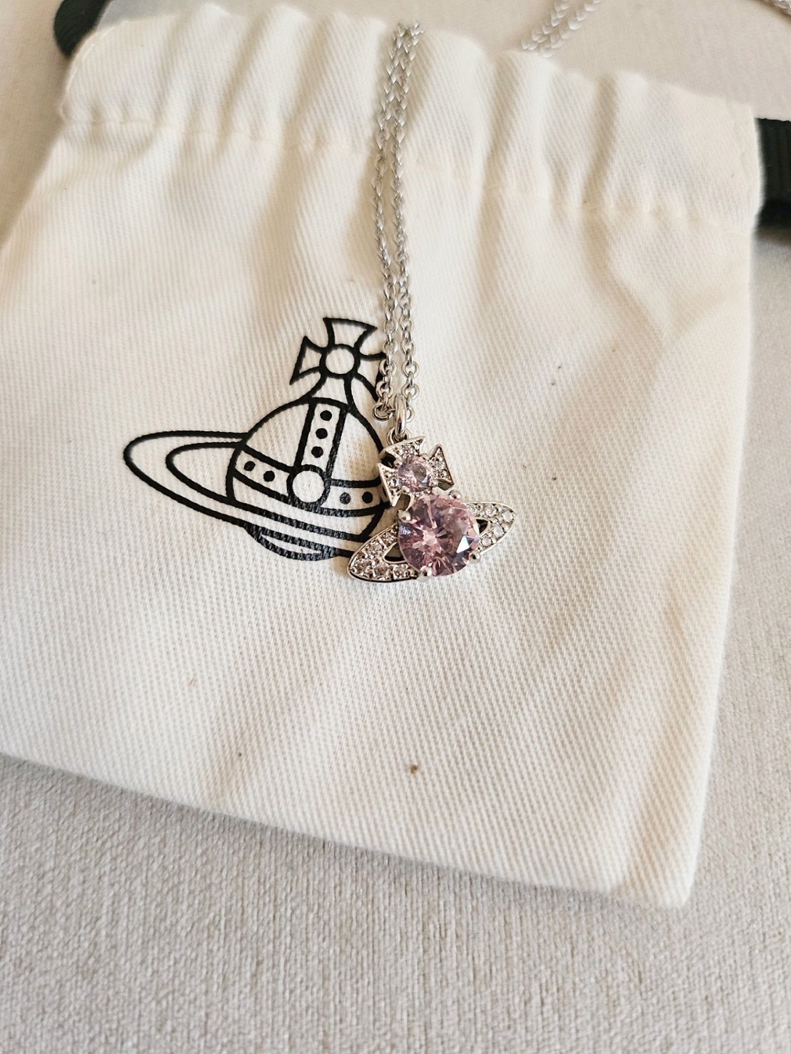 VIVIENNE WESTWOOD 西太后 ISMENE 粉鑽水晶 土星吊墜 63020339-02P354-IM