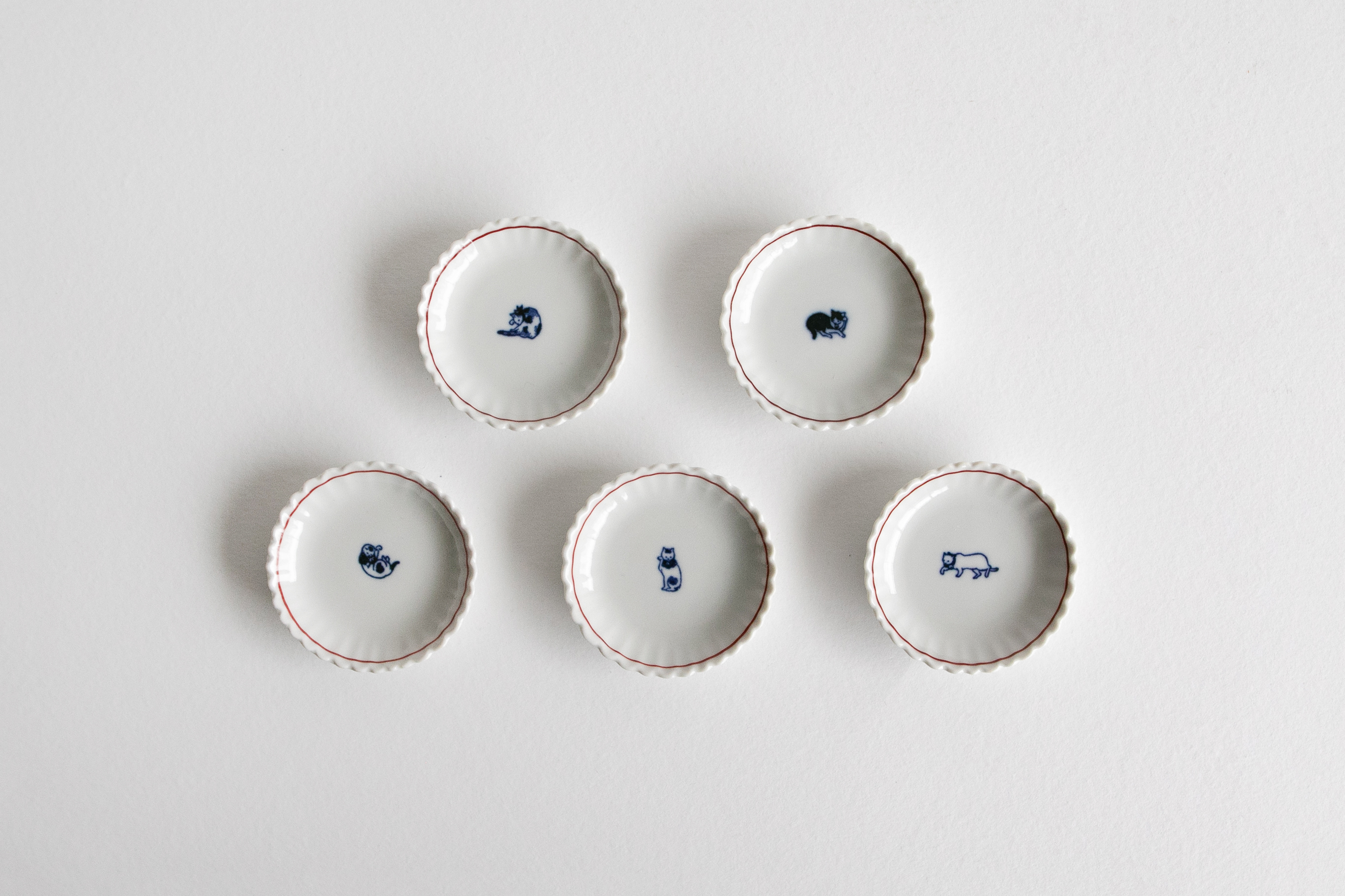 東屋-春菊手鹽皿 / 招財貓（5入組）