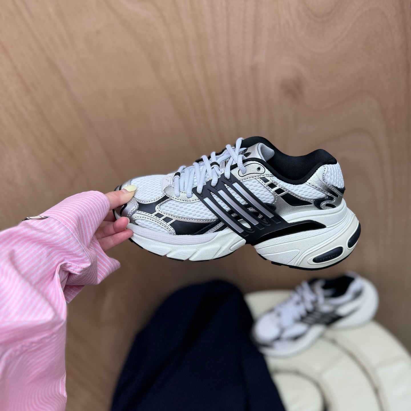 Adidas Adistar XLG 銀白黑 復古 厚底 慢跑鞋 IH3381