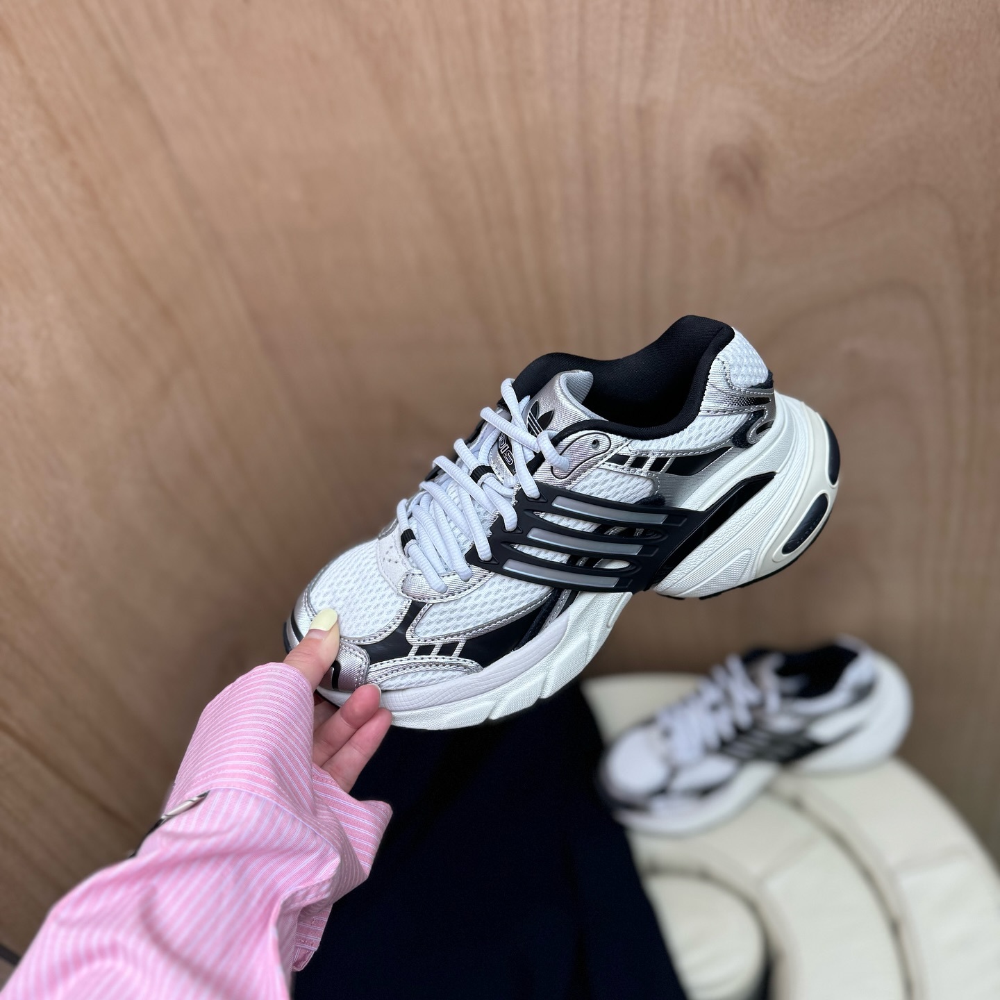 Adidas Adistar XLG 銀白黑 復古 厚底 慢跑鞋 IH3381