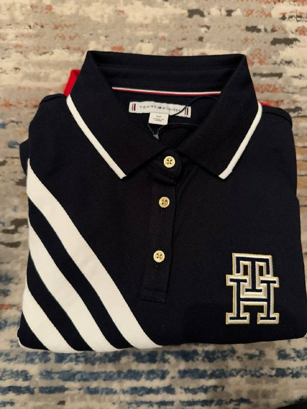 [S] TOMMY HILFIGER DIAGONAL STRIPE BANNER POLO DRESS,NAVY, 76J5405-410 [FINAL SALE] (STH957)