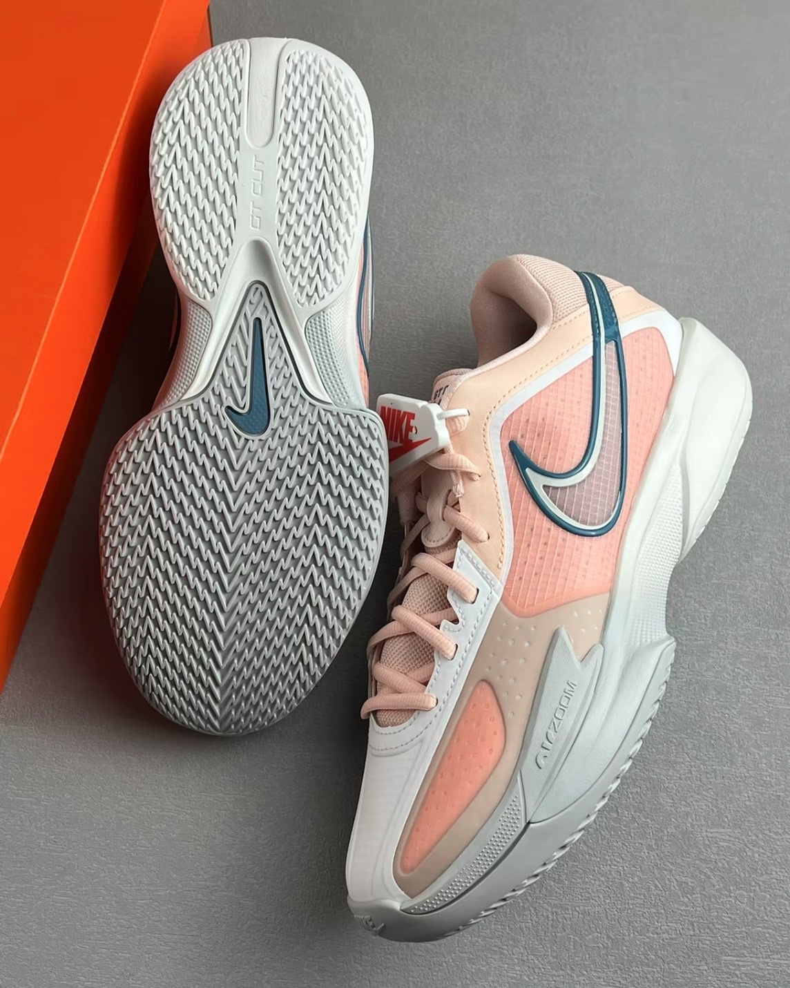 Nike Air Zoom G.T. Cut CROSS EP 珊瑚粉 白色 淡粉紅 緩震 平價款 橡膠底XDR 實戰籃球鞋 HF0231-602