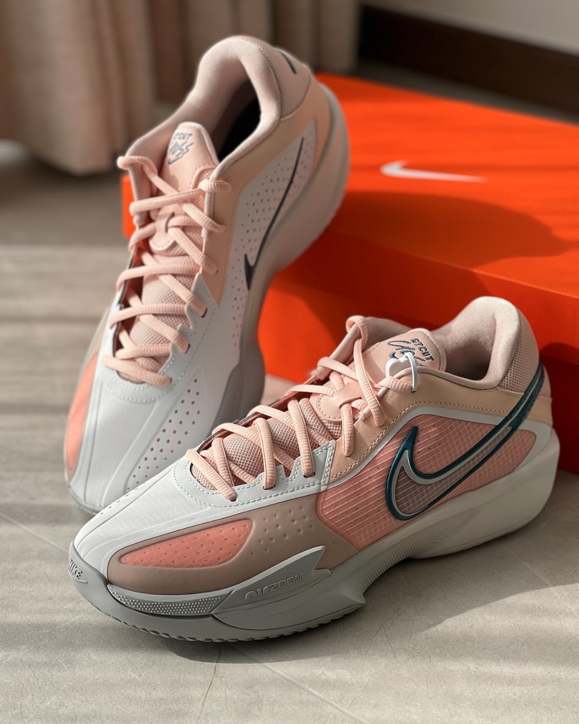 Nike Air Zoom G.T. Cut CROSS EP 珊瑚粉 白色 淡粉紅 緩震 平價款 橡膠底XDR 實戰籃球鞋 HF0231-602