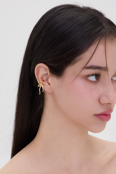 鋯石蝴蝶結耳骨夾(單支)