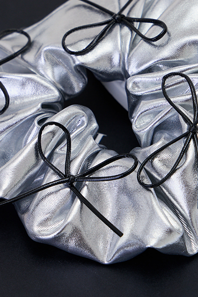 韓系蝴蝶結皮革髮圈