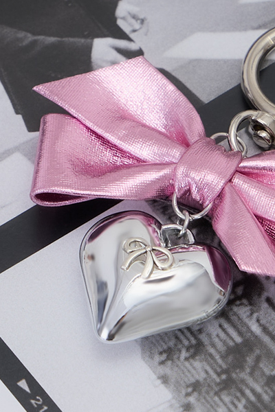 粉色愛心蝴蝶結鑰匙圈