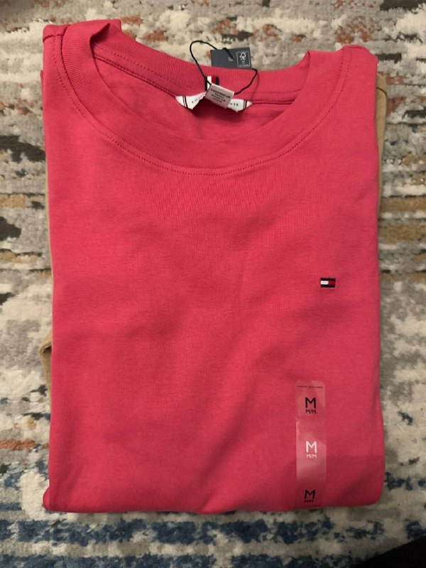 [S] TOMMY HILFIGER LADIES LONG SLEEVE CREWNECK FAVORITE T-SHIRT,ROSE, 76J4889-640 (STH973)